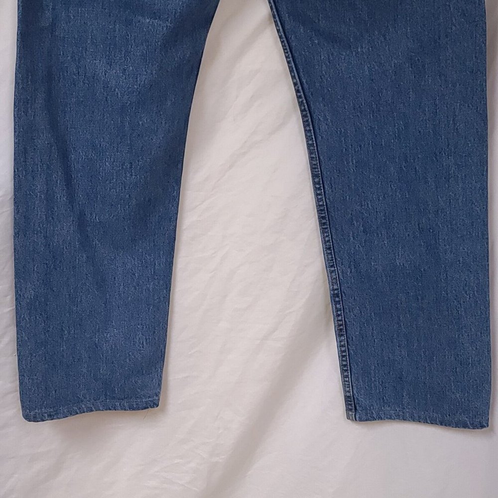 Vtg Levis 505 Mens 36x32 Straight Fit Medium Wash Heavyweight Denim Jeans - Picture 6 of 12
